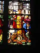 Le Crucifixion de saint Pierre - vitrail du XVIe siècle