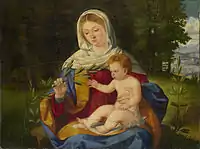 Vierge à l'Enfantavec une branche d'olivierNational Gallery.