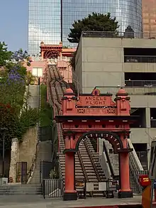 Vue générale du funiculaire, les cabines absentes.