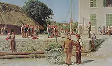 Leçon de gymnastique à Anet (1879).