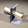 Assemblage avec 1&nbsp;mm de jeu d'une barre de diamètre 40 traversant une tôle de 2&nbsp;mm.