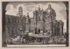 Vue de la place de la Madone au XVIIe&nbsp;siècle, graveur anonyme de l'école française, 1670 -