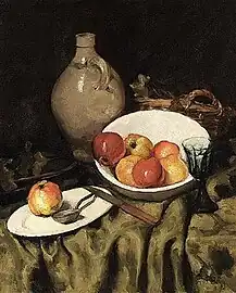 Ans van den Berg (en) Nature morte avec des pommes (av. 1942, coll. priv.).