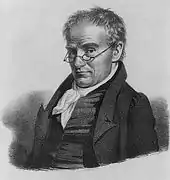 Gravure en noir et blanc, montrant le portrait d'Anthony Philip Heinrich en buste de trois-quart vers la gauche