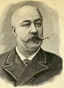 Portrait dessiné d'un homme moustachu mûr