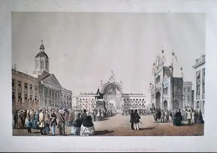 Lithographie d'Edwin Toovey éditée par Jules Géruzet, libraire et photographe, rue des Éperonniers, 6, à Bruxelles, 1856.