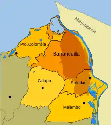 border Aire urbaineAire métropolitaine de Barranquilla