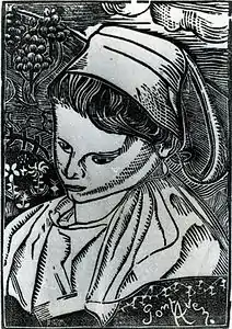 Bretonne de Pont-Aven (1896), gravure sur bois.