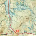 Expédition de Benedict Arnold. H= “Height of Land” ou Hautes Terres