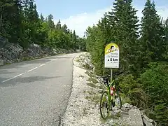 Un kilomètre plus roulant à 5&nbsp;km du sommet