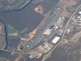 Vue aérienne de l'aéroport régional d'Asheville.