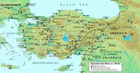 thèmes d'Asie Mineure vers 780