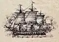 L'Astrée à la bataille du Cap-Breton.