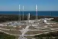 Le lanceur Atlas V sur l'aire 41 s'apprête à lancer la sonde New Horizons en 2006.