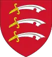 Armes imaginaires de l'Essex (les trois scramasaxes sont parlants).