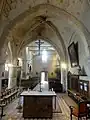 2e&nbsp;travée, vue vers l'ouest dans la 1re&nbsp;travée.