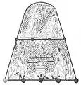 Dessin de l'aumônière de Thibaud IV.
