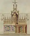 Autel de la chapelle des Dames de Marie à Saint-Josse-Ten-Noode, projet de Lucien Francois