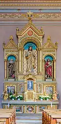 Autel du sacré cœur de l'église de la paroisse d'Ortisei datant du XVIIIe&nbsp;siècle. Avril 2020.