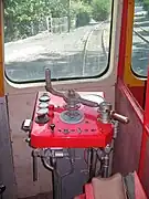 Poste de conduite d'un Billard A 150 D8 de 1959 du Chemin de fer de La Réunion.