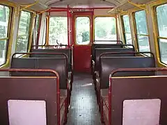 Intérieur d'un Billard A 150 D8 de 1959 du Chemin de fer de La Réunion.