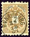2 kr oblitéré en 1887 unilingue en Bohême Bynov