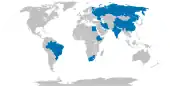 Carte des BRICS en 2024.