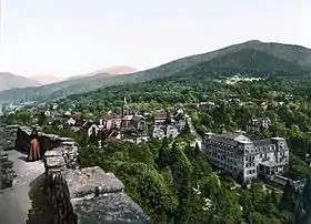 Carte postale du début du XXe siècle. Le Hochblauen depuis Badenweiler.