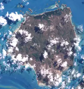 Photo satellite de l'île Badu