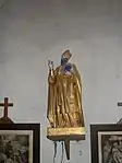 Statue de saint Bertrand en plâtre et dorée datant du XIXe siècle.