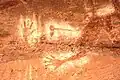 Peinture aborigène dans la Baiame Cave.