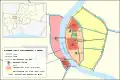 Bangkok vers 1800, l'ancien quartier royal éphémère de Thonburi et le nouveau quartier royal de l'île de Rattanakosin avec ses 14 forts