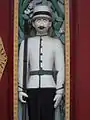 Dvarapala sous forme de soldat moderne au Wat Ratchabophit (en) de Bangkok.