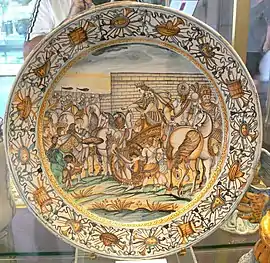 Assiette représentant Alexandre, XVIIe siècle, musée national du Bargello, Florence.
