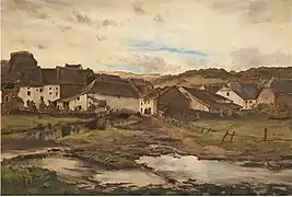 Vue d'un village.