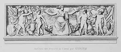 Attributs des victoires de l'Ouest, Paris, arc de triomphe de l'Étoile, gravure d'après Espercieux.