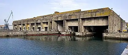 La base sous-marine, vestige de l'armée Allemande.