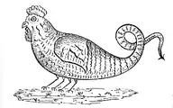 Un basilic en 1890 dans l'ouvrage Die historischen Notizen des Bürgermeisterei-Dieners, par Johannes Janssen.