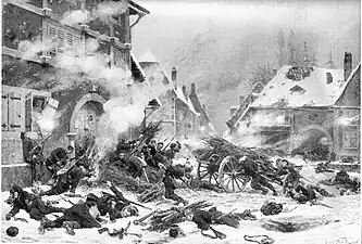 Attaque d'une maison barricadée à Villersexel (1875), localisation inconnue.