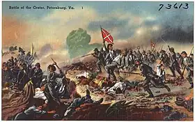 carte postale représentant la Bataille du cratère dont s'inspire l'album.