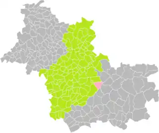 Bauzy dans l'arrondissement de rattachement en 2016.