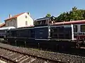 La BB 66105 en gare de Caudiès.