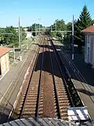 Vue depuis la passerelle en direction d'Agen (août 2014)