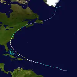 Trajectoire de Bertha.