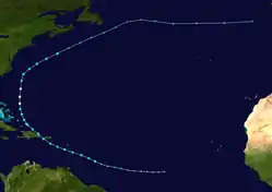 Trajectoire de Bertha.