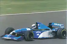 Photo de la Pacific PR02 de Bertrand Gachot à Silverstone