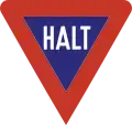 L'ancien panneau stop (1938–1953)