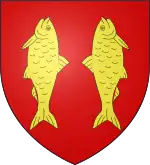 Blason de gueules à deux bars adossés d'or.