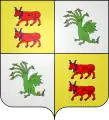 Hydre à sept têtes dont l'une est en partie tranchée. Famille de Belzunce (Ayherre)