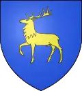 D'azur au cerf passant d'or